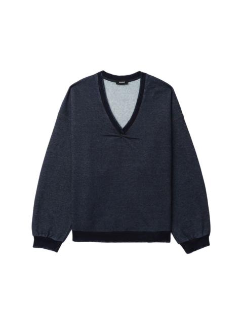 We11done ruched-detail cotton sweatshirt