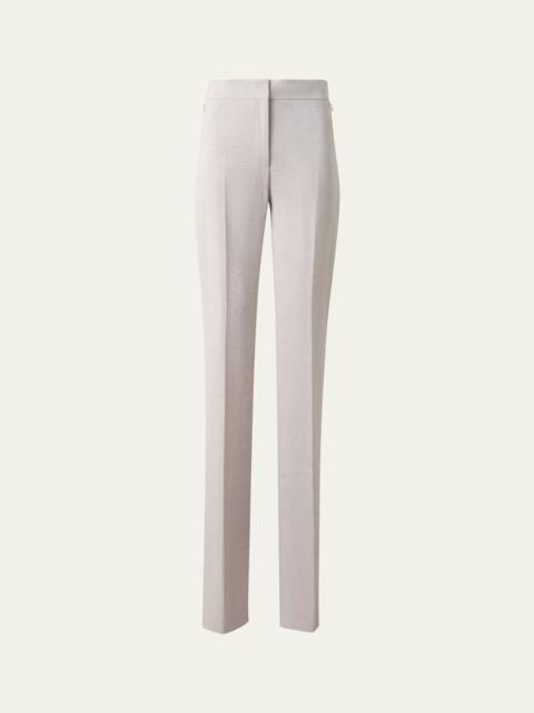 AKRIS Carl Twisted Linen Double-Face Straight-Leg Pants