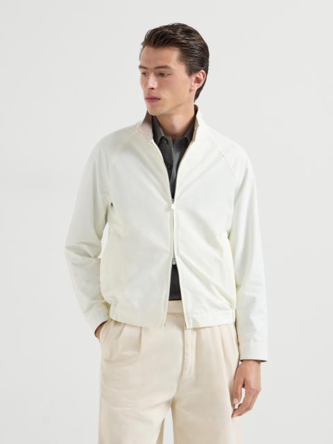 Brunello Cucinelli Water-resistant techno cotton gabardine outerwear jacket with stand collar