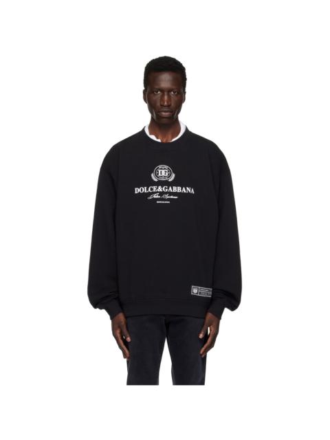Dolce & Gabbana Black 'Dolce&Gabbana' Logo Print Sweatshirt