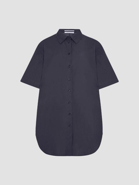 Another Tomorrow Women's Short Shirt Dress - Midnight