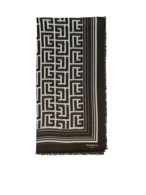 Balmain Modal scarf with Balmain monogram pattern