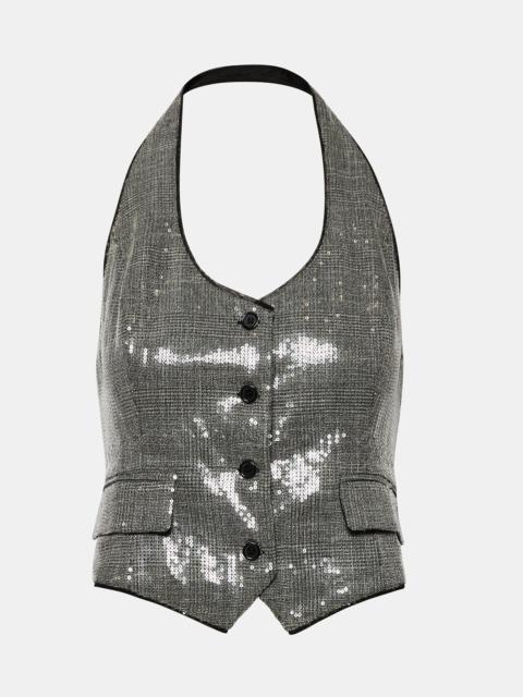 STEVE MADDEN CHANDELLER VEST BLACK PLAID