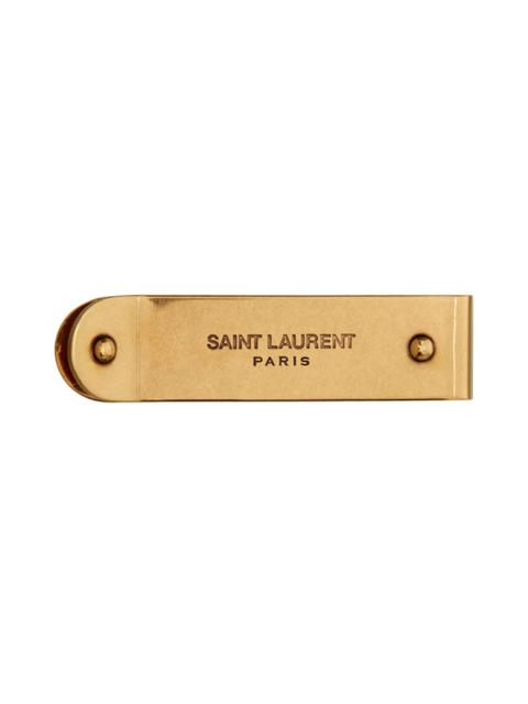 SAINT LAURENT Unisex Logo Money Clip - Light Bronze