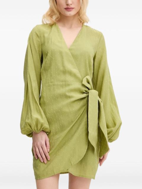 Never Fully Dressed embellished mini wrap dress