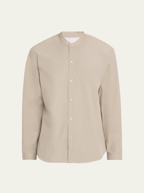 OFFICINE GÉNÉRALE Men's Poplin Band-Collar Button-Down Shirt