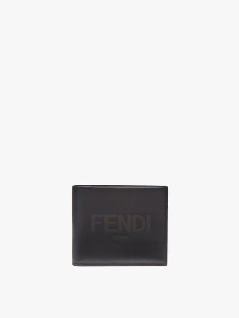 Black leather bi-fold wallet