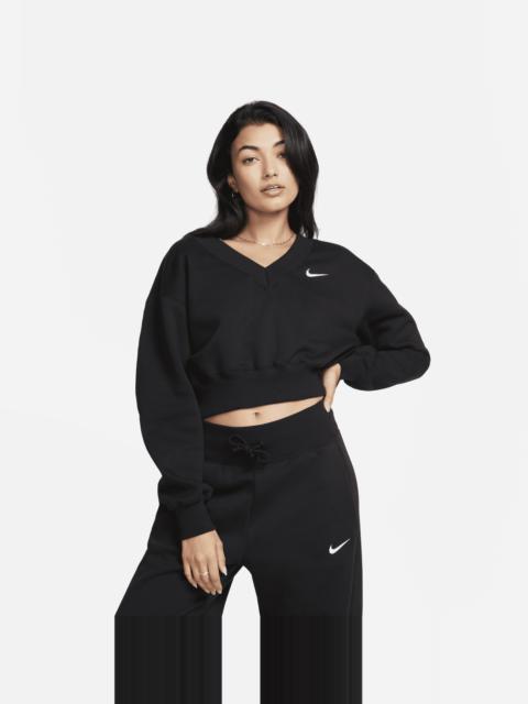 Women's Nike Sportswear Phoenix Fleece Cropped V-Neck Top