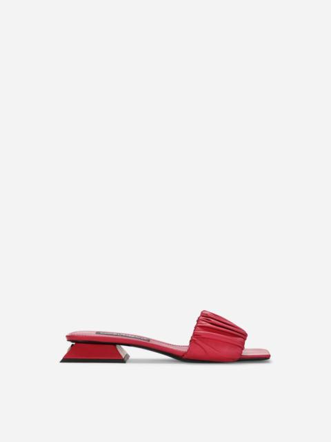 Dolce & Gabbana Gathered nappa leather slides