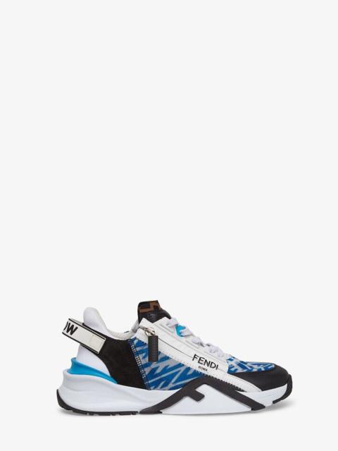 FENDI Light blue nylon low tops