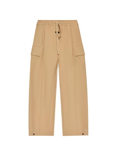 logo-patch wool trousers