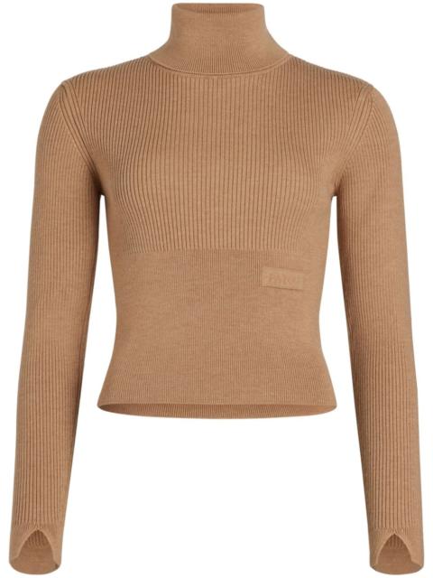 PATOU logo-appliqué rib-knit jumper
