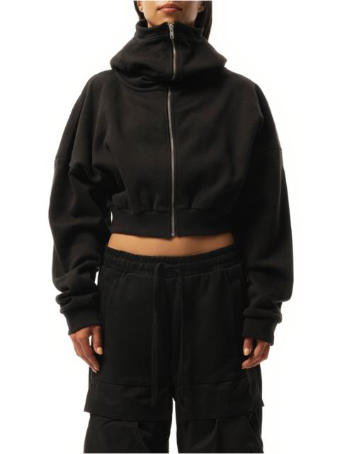 entire studios Cropped Full Zip Hoodie in Soot
