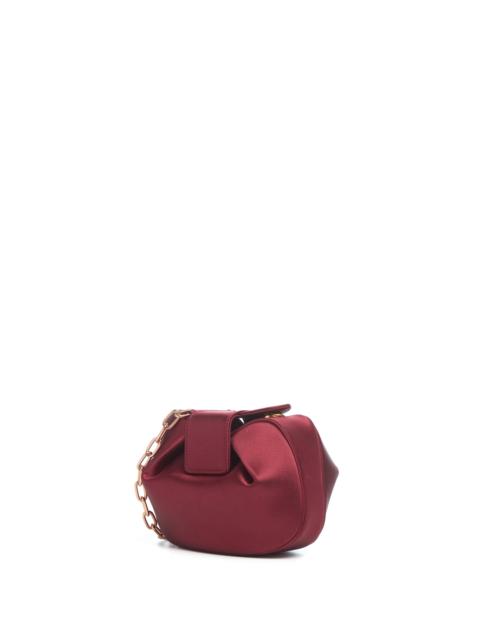 GABRIELA HEARST Soft Demi Clutch In Bordeaux Satin