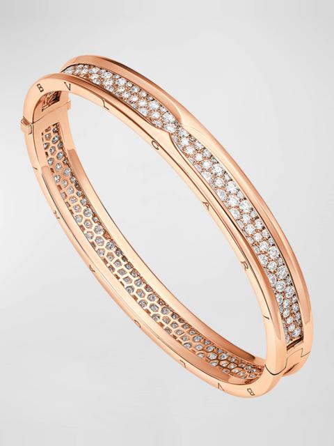 BVLGARI 18K Rose Gold B.Zero1 Full Pave Bracelet