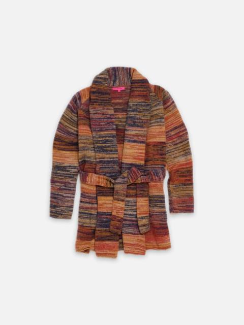 The Elder Statesman COSMIC STRIPE WOMENS BELTED CARDIGAN