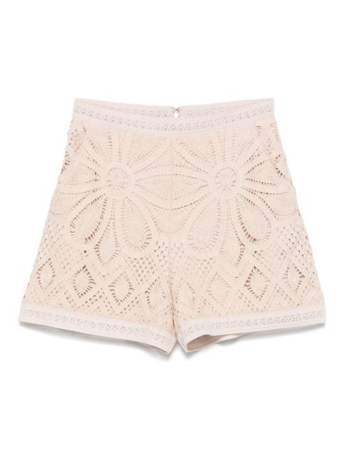PatBO flower crochet-knit shorts