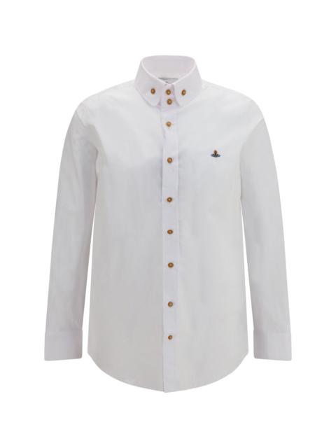 Vivienne Westwood Vivienne Westwood Orb-Embroidered Cotton Shirt — White