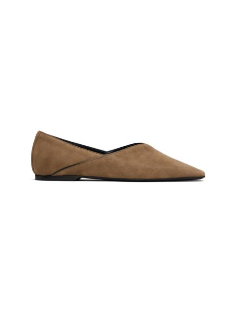 TOTEME Taupe Everyday Suede Ballerina Flats
