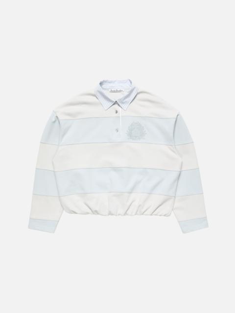 Acne Studios Striped polo sweatshirt - Light blue/grey