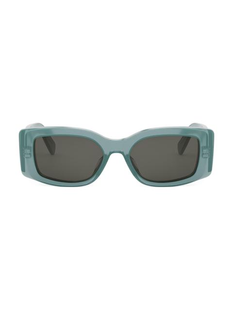 CELINE Men's Triomphe 53MM Rectangular Sunglasses - Transparent Teal Grey