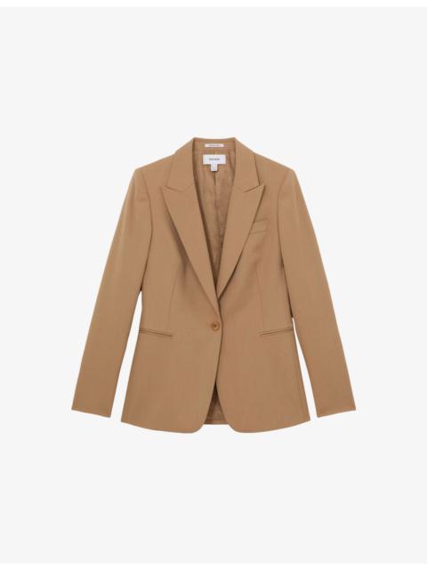 REISS Jade Single-Breasted Stretch-Woven Blazer