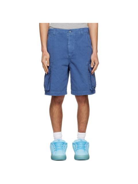 ERL Blue Woven Cargo Shorts