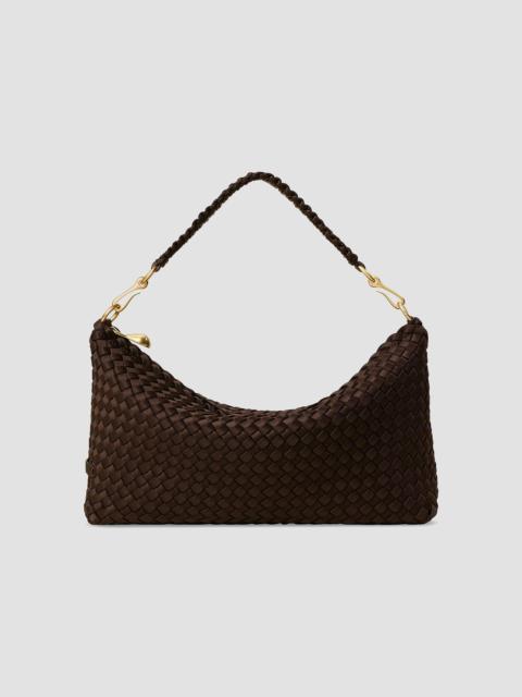 NAGHEDI Women's Porto Small Half-Moon Shoulder Bag - Chocolate