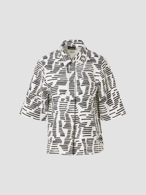 AKRIS Women's Dance Movements Linen Toile Blouse - Ecru Black