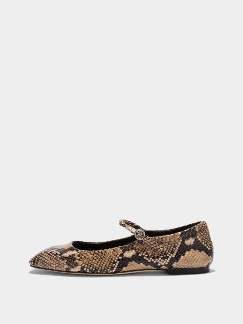 Aeyde Uma Snake Print Mary-Janes