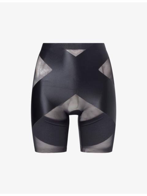 SPANX Mid-Thigh X Stretch-Mesh Shorts