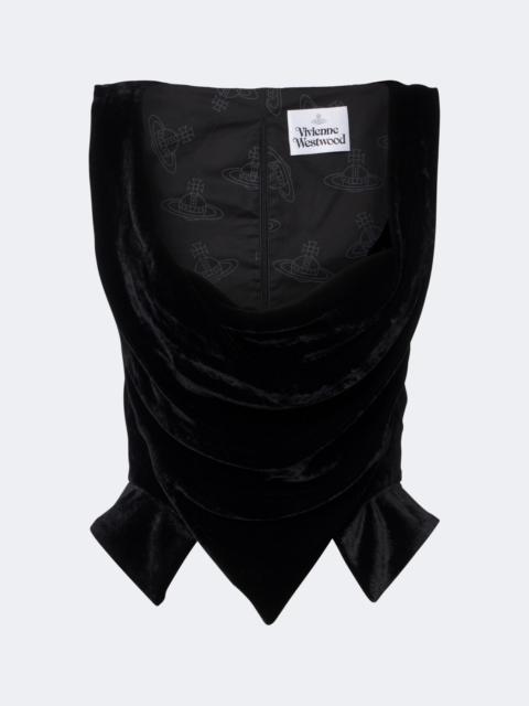 Vivienne Westwood Sunday draped velvet bustier top