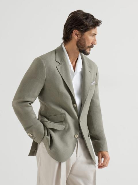 Brunello Cucinelli Silk, linen and wool hopsack deconstructed Cavallo blazer