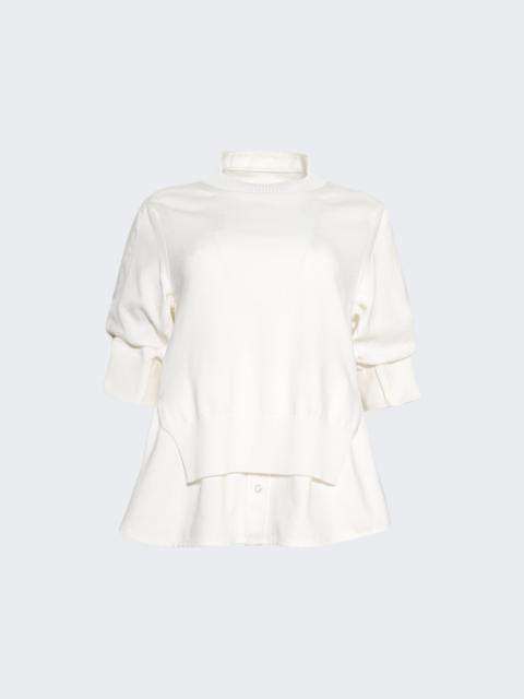 Denim X Knit Pullover Off White