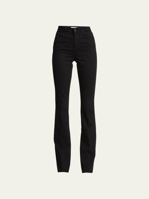 Ruth High-Rise Straight Jeans w/ Raw Hem