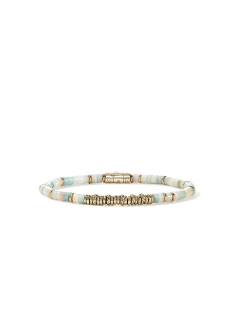 JOHN HARDY Ocean Heishi Bracelet, Gold, Multi Color Quartzite, 4MM