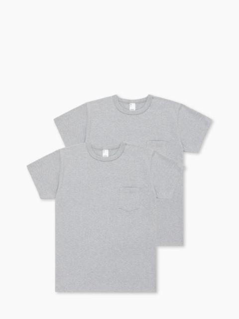 3sixteen 3SIXTEEN HEAVYWEIGHT POCKET T-SHIRT 2 PACK HEATHER GREY
