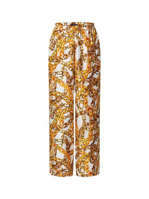 Louis Vuitton Chain Print Wide-Leg Pajama Pants