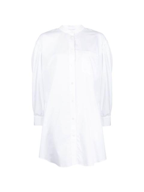 band-collar cotton shirt dress