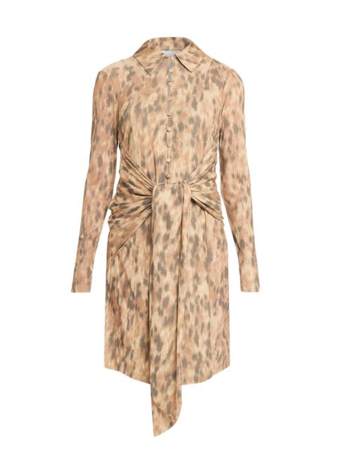 GANNI Women's Printed Marl Mesh Mini Shirtdress - Burro