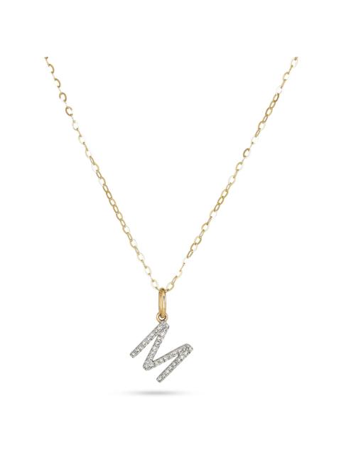 STONE AND STRAND Large Pave Diamond Initial Charm Necklace