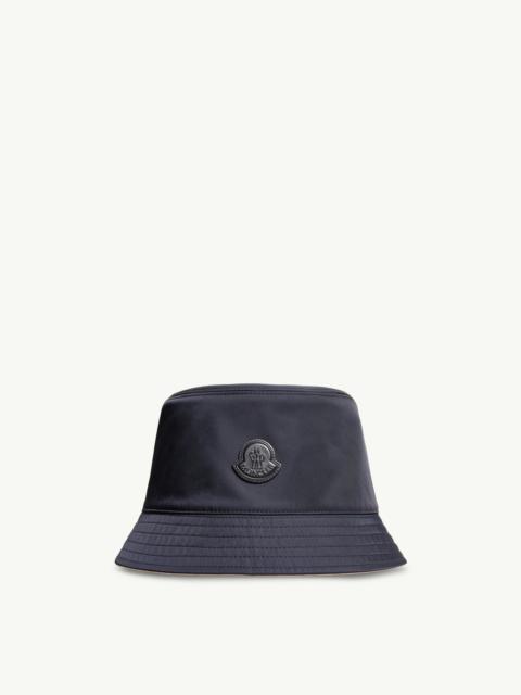 Moncler Leather Logo Gabardine Bucket Hat