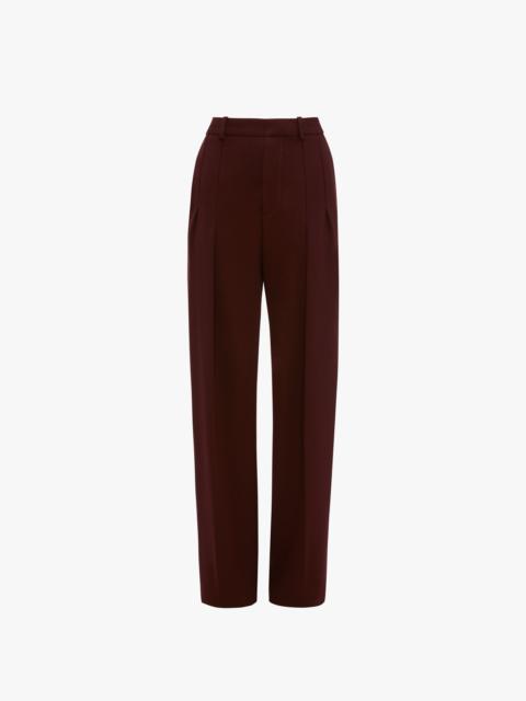 Victoria Beckham Front Pleat Trousers In Rosewood
