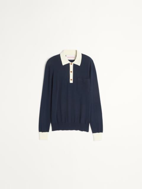 Valentino LONG-SLEEVED COTTON POLO SHIRT