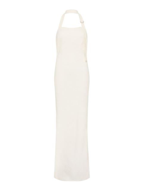 ST. AGNI Ivory Linen Bias Maxi Dress ivory
