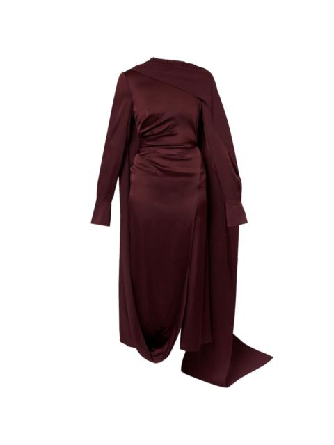 draped-detailed satin maxi dress