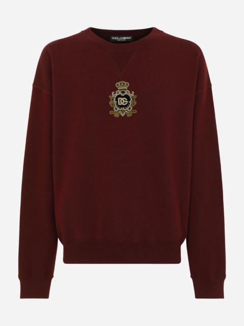 Cashmere and wool knit sweatshirt with DG patch