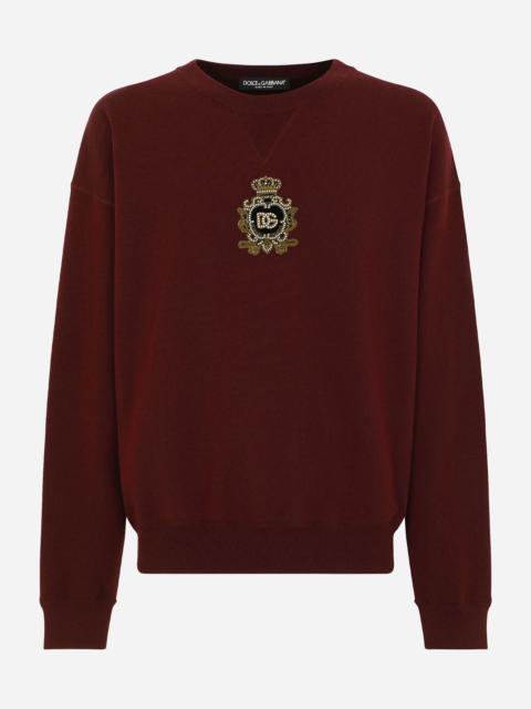 Dolce & Gabbana Cashmere and wool knit sweatshirt with DG patch