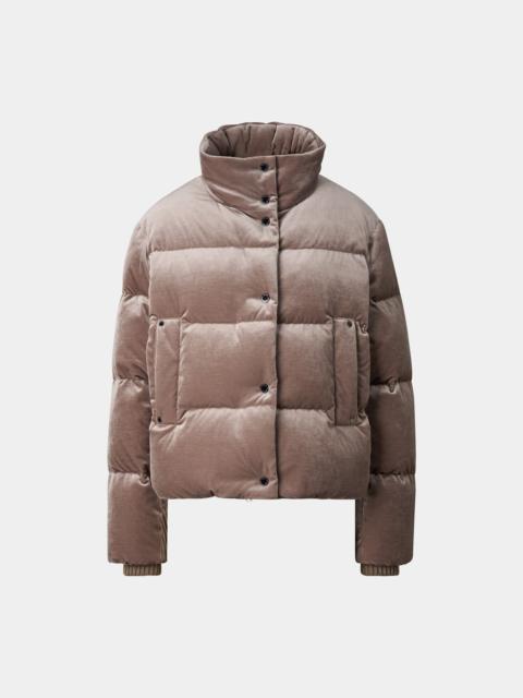 BOGNER Oliva Velvet Down Jacket in Dark brown