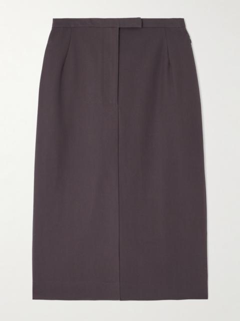 Dries Van Noten Pleated Cotton Midi Skirt